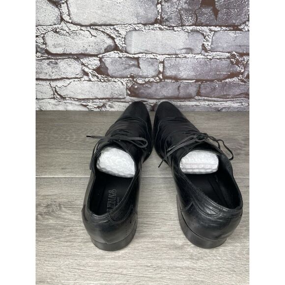 Kalena’s Black Leather Double Wingtip Lace Up Italy Dress Shoes Men 43EU/10M US - Picture 7 of 16